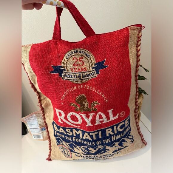 Burlap Royal Basmati Rice Tote Bag - Picture 5 of 6